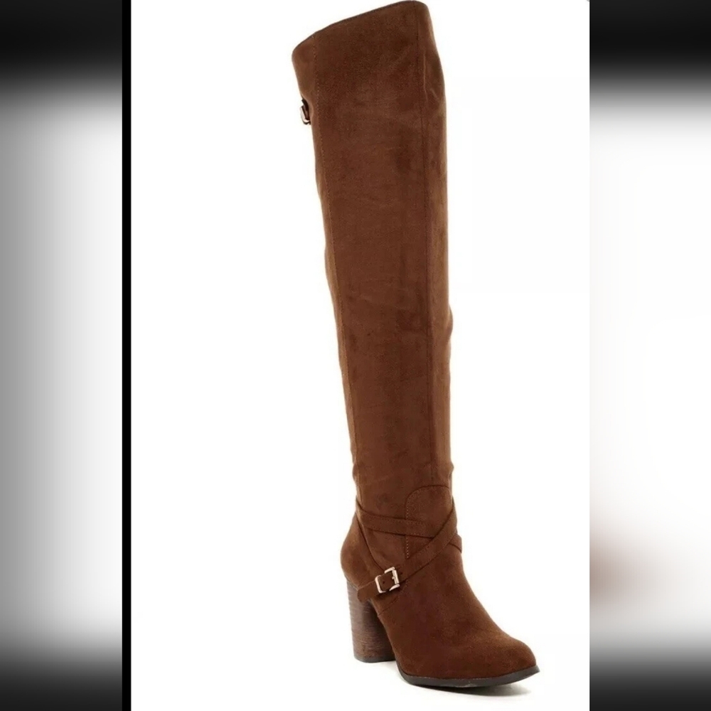 Madden Girl Women’s Dallas Boot Over Knee Chstnut Size 8.5W
